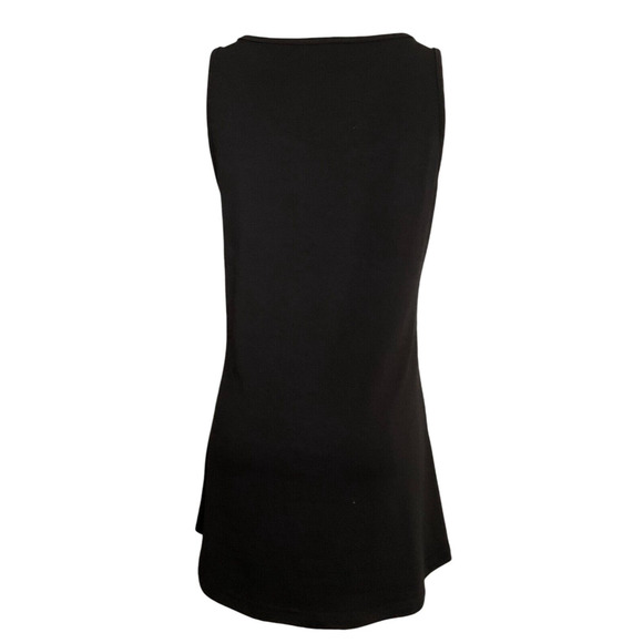 Womens Small Black T-Shirt Skull Sunflower Graphic Tank Top Sleeveless Halloween - Picture 2 of 11